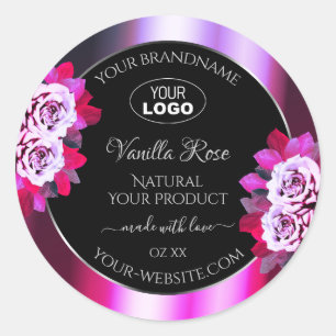Floral rose violet noir produit Étiquettes Rose Lo