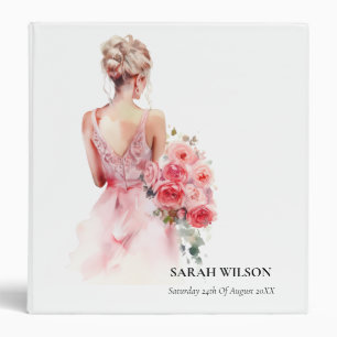 Floral Rose Watercolor Wedding Gown Collection Binder