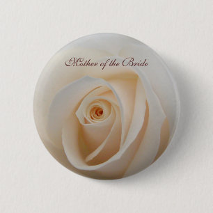 Floral Rose wedding button with text template