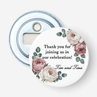 Floral Rose Wedding Favour Bottle Opener 