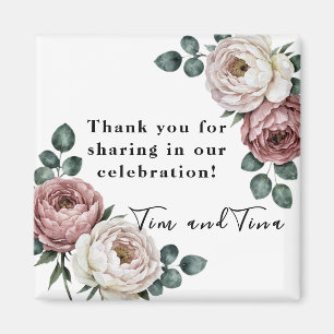 Floral Rose Wedding Favour Magnet