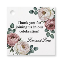Floral Rose Wedding Favour Tags