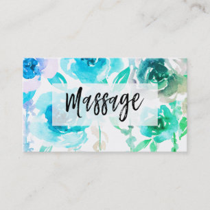 *~* Floral Roses and Wisteria Flowers MASSAGE Business Card