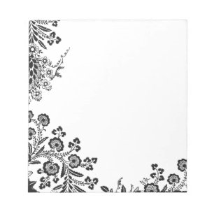 Floral roses branch rose flowers girly silhouette notepad