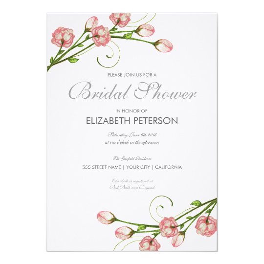 Floral Roses Bridal Shower Invitation
