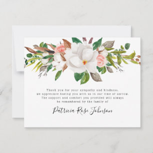Floral Roses Funeral Memorial Thank You