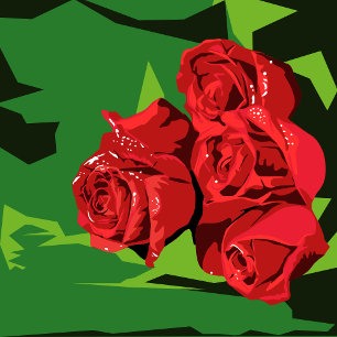 Floral roses, modern minimalistic simple poster