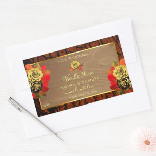 Floral Roses Product Labels Wood Grain Tree Bark