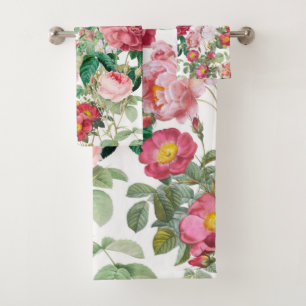 Floral Roses Vintage Spring Garden    Bath Towel Set