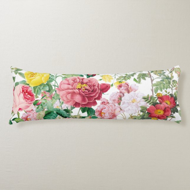 Floral Roses Vintage Spring Garden    Body Pillow (Front)