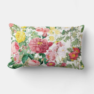 Floral Roses Vintage Spring Garden   Lumbar Pillow
