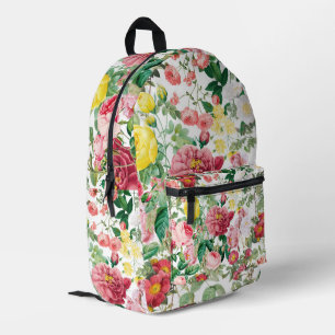 Floral Roses Vintage Spring Garden Printed Backpack