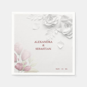 Floral Roses Wedding Napkins