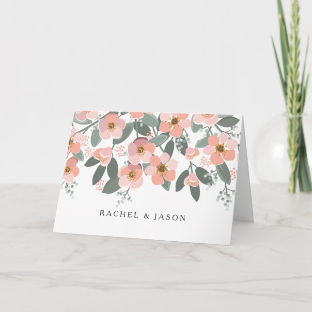 Floral rougissent la papeterie personnalisée par (Devant)