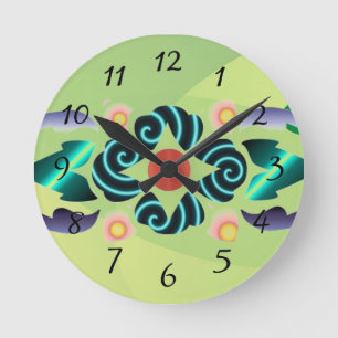 Floral Round Clock