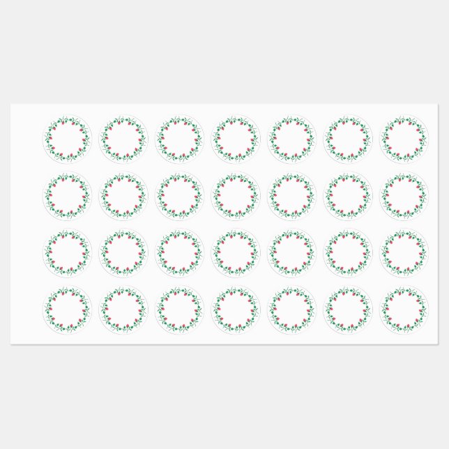 Floral round frame with pink rose flowers  (Sheet)