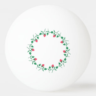 Floral round frame with pink rose flowers ping pong ball