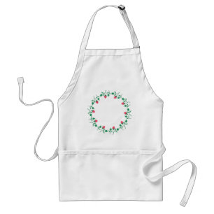 Floral round frame with pink rose flowers  standard apron