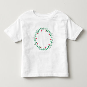 Floral round frame with pink rose flowers toddler t-shirt