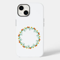 Floral round frame with yellow and red rose flower