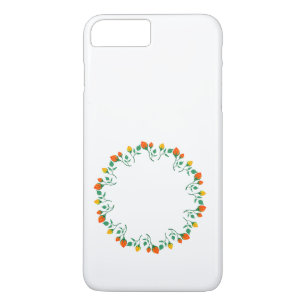 Floral round frame with yellow and red rose flower Case-Mate iPhone case