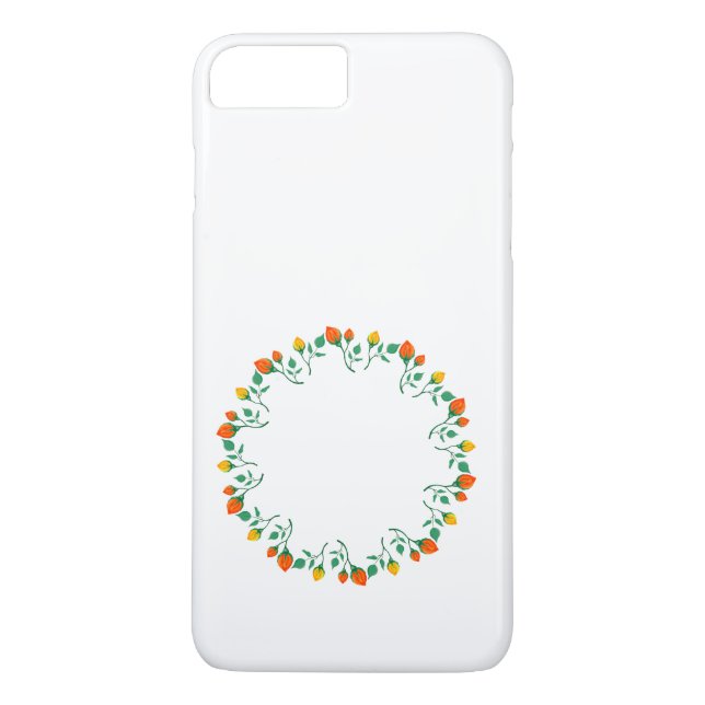 Floral round frame with yellow and red rose flower Case-Mate iPhone case (Back)
