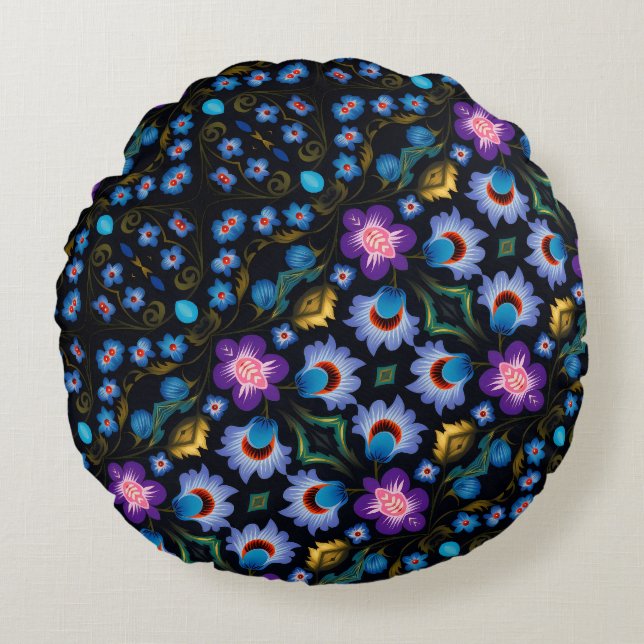 floral round pillow (Front)