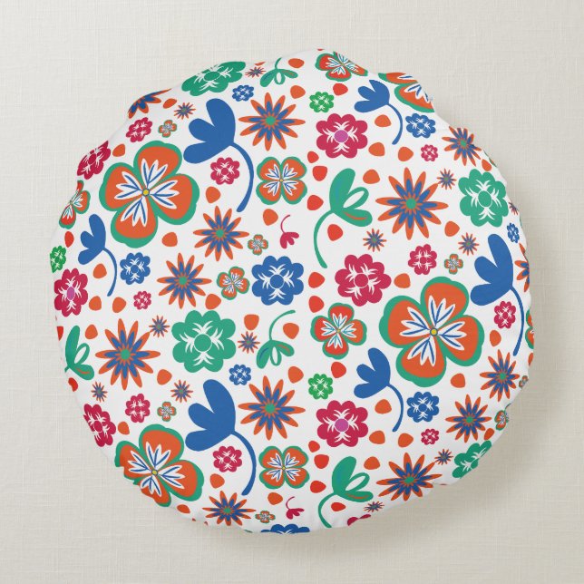 Floral Round Pillow (Back)