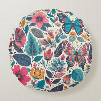 Floral Round Pillow
