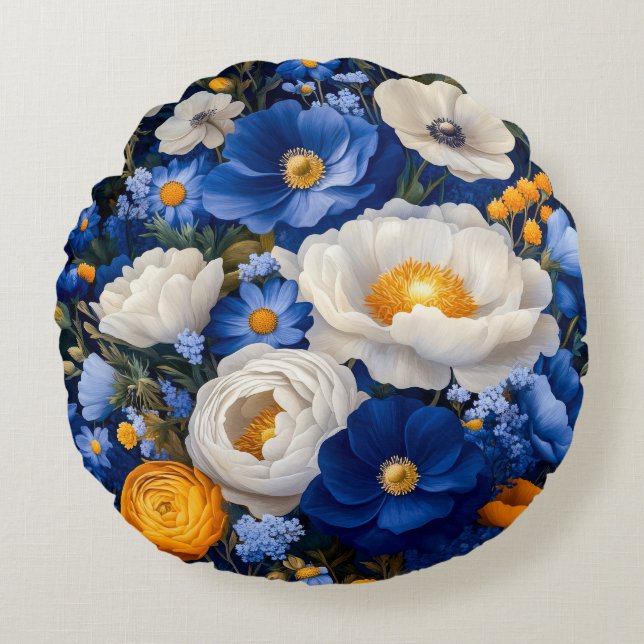Floral Round Pillow (Front)
