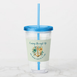 Floral Royal Acrylic Tumbler