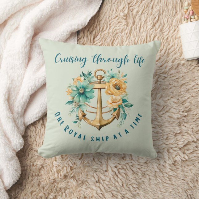 Floral Royal Throw Pillow (Blanket)