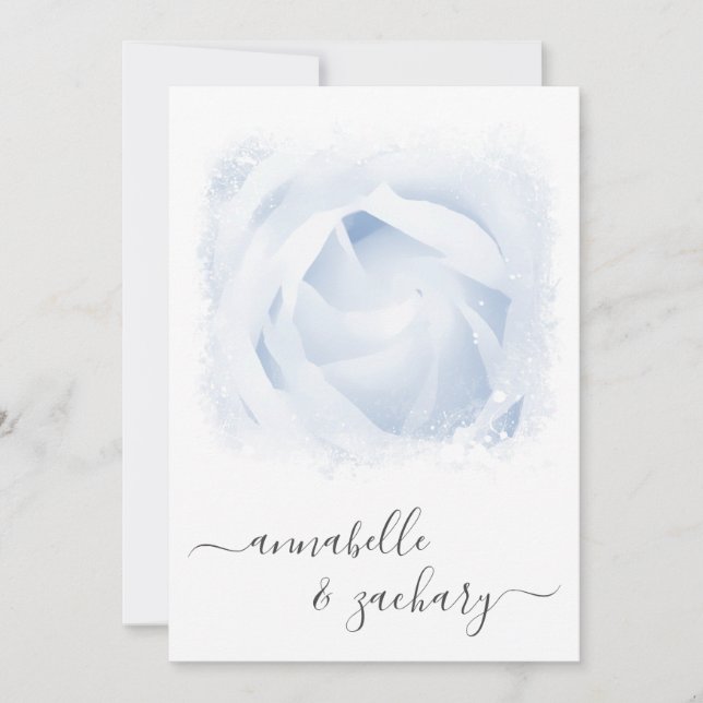 *~* Floral RSVP + QR Rose AR8 Faire-part de mariag (Devant)