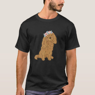 Floral Ruby Cavalier King Charles Spaniel Cavie Mo T-Shirt