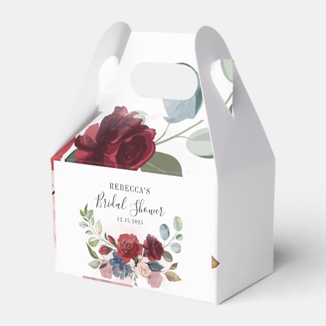 Floral Rustic Blush Bridal Shower Party Favor Box (Front Side)