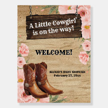 Floral Rustic Cowgirl Boots Baby Shower