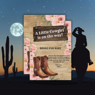 Floral Rustic Cowgirl Boots Baby Shower Enclosure Card