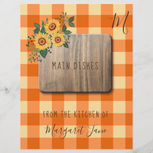 Floral rustic farmhouse recipe organizer divider
