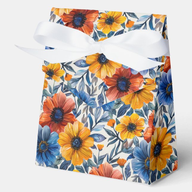  Floral rustic fashion retro pattern Favor Box (Front)