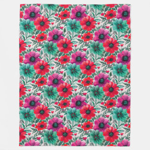 Floral rustic fashion retro pattern Fleece Blanket