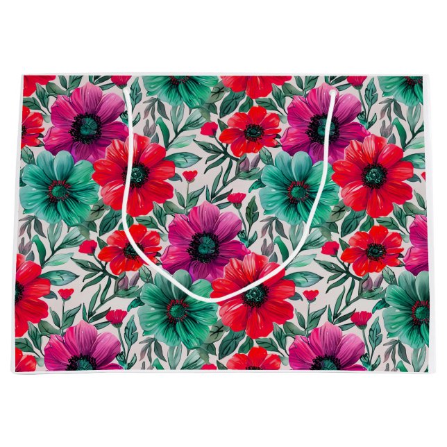  Floral rustic fashion retro pattern Large Gift Bag (Front)