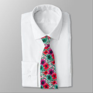  Floral rustic fashion retro pattern Tie