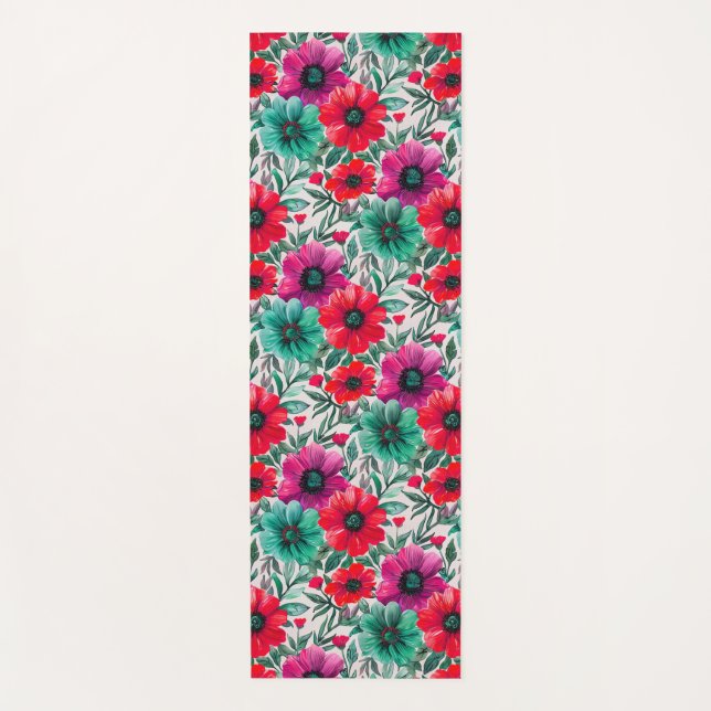  Floral rustic fashion retro pattern Yoga Mat (Front)