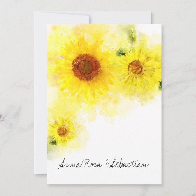 *~* Floral  Rustic Sunflower Country Wedding Invitation (Front)