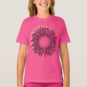 Floral Rustic Sunflower Hand Drawn T-Shirt