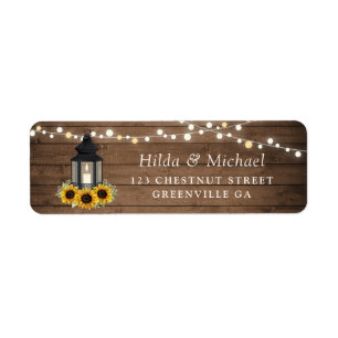 Floral Rustic Sunflower Wood Lantern String Lights