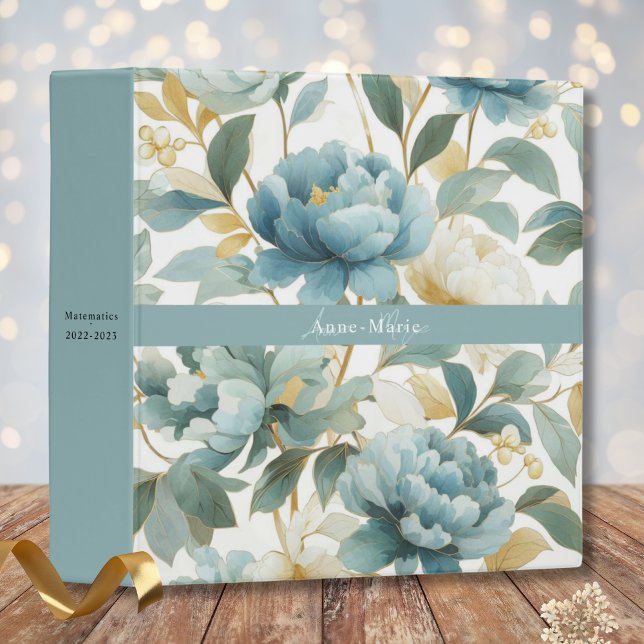 Floral rustic vintage elegant blush blue binder (Creator Uploaded)
