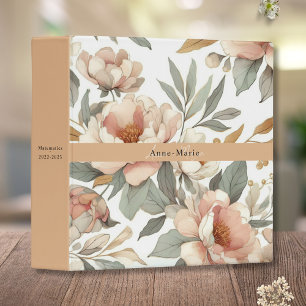 Floral rustic vintage elegant blush pink binder