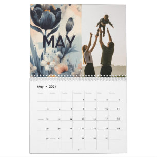 Floral rustic vintage elegant boho calendar