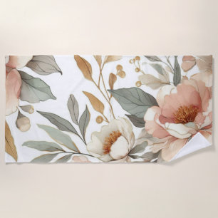 Floral rustic vintage elegant stylish beach towel